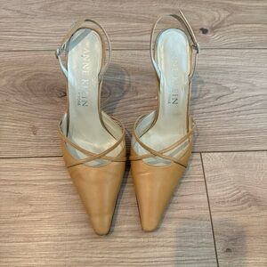 Anne Klein Beige Slingback Sandals